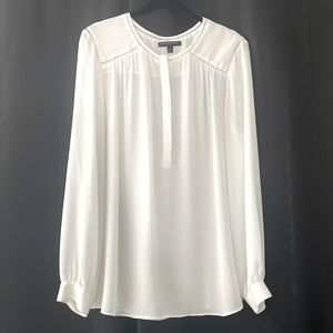 White long-sleeved, 3/4 button up blouse, size Large